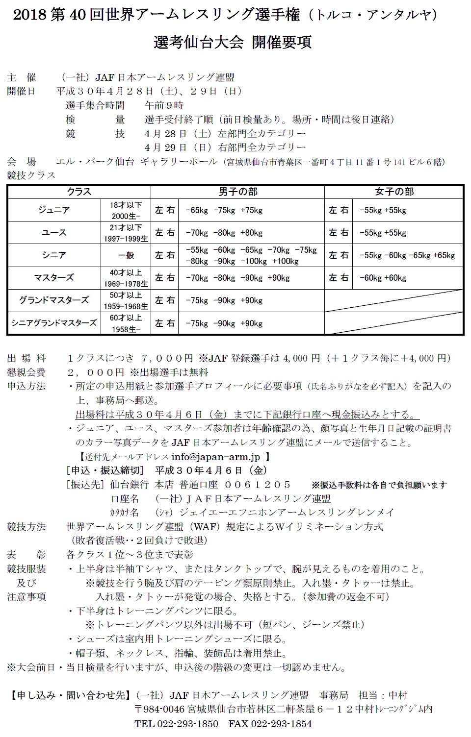 アームレスリング大会 宮城 仙台