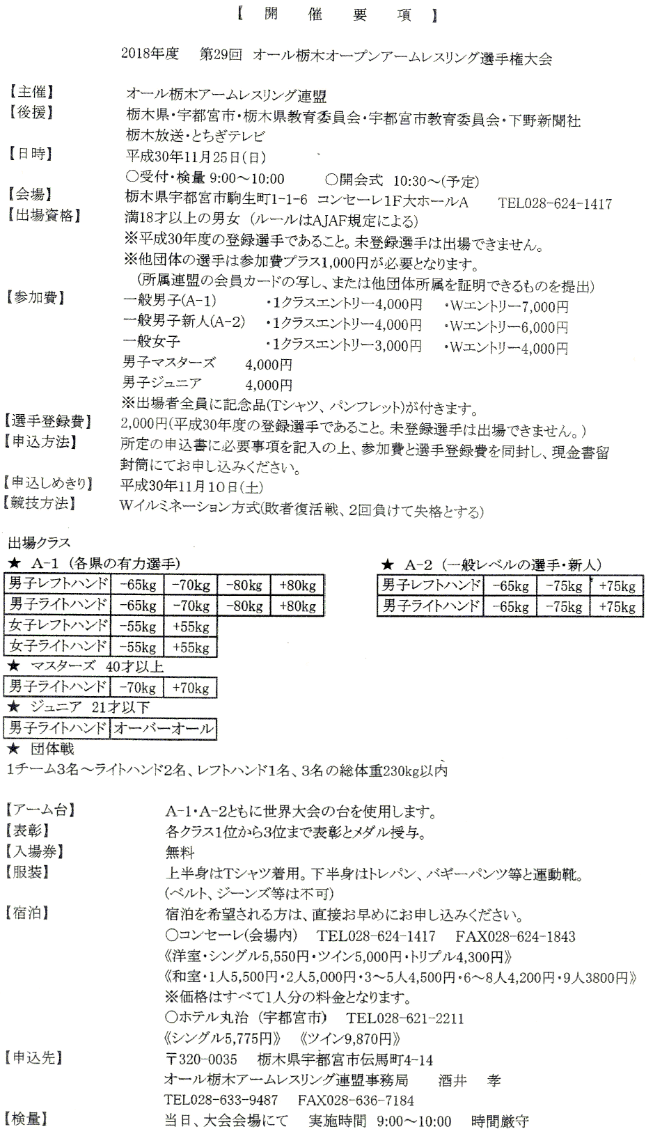 アームレスリング大会 栃木