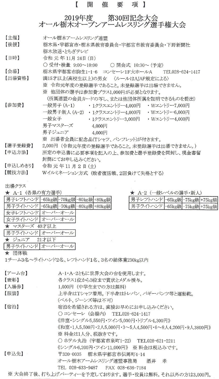 アームレスリング大会 栃木